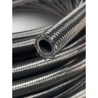 SS BRAIDED HOSE -8AN  1 METRE BLACK S/S 11.1mm ID 17.7mm OD