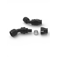 -8AN PTFE Teflon 45 Degree Swivel Nut Hose End Black