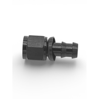 -6AN Push Lock Straight Hose End Black