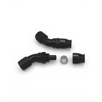 45 Deg -6AN Full Flow Teflon  Hose End Black 1 Piece