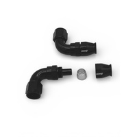 90 Deg -4AN Full Flow Teflon  Hose End Black1 Piece