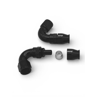 120 Deg -6AN Full Flow Teflon  Hose End Black 1 Piece