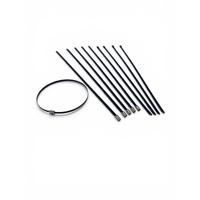 Stainless Steel Locking Ties - Black - 500mm Long - Pack of 10