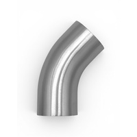 304SS Mandrel Bend 45 Deg 51mm (2.00")  O.D 1.5D CLR 30mm Leg